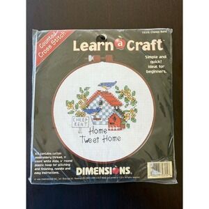 Dimensions Counted Cross Stitch Kit Unisex 6" White New Home Tweet Home 72315